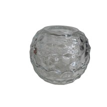 Vintage Homco Fostoria Fairy Lamp Tea Light Clear Glass Round Candle Holder - $17.59