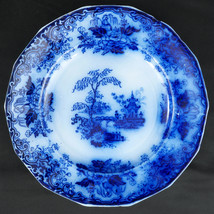 Flow Blue Chinoiserie Luncheon Ironstone Plate Peter Holdcroft Chusan Pa... - $48.37