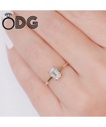 1.5 Ct Emerald Cut Moissanite Ring, Hidden Halo Emerald Cut Moissanite R... - €741,11 EUR