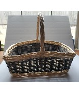 Large Basket Wicker Gather Gift Storage 17&quot;L x 14&quot;W x 14&quot;H Rectangle Har... - £21.44 GBP