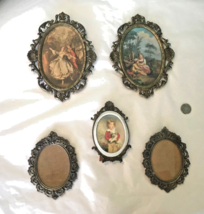 5 Vintage ACTION Metal Ornate Oval  Picture Frames  Made In Italy. - £51.43 GBP