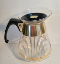 Pyrex 8 Cup Coffee Pot/Caraffe with Gold Band MCM Mid Century Vintage image 2