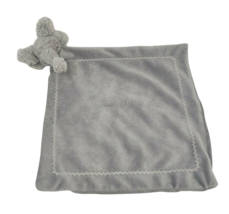 Baby Grey Elephant Security Blanket Stuffed Animal Plush Lovey Zigzag Border - £28.98 GBP