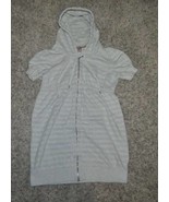Girls Coverup Juicy Gray Striped Sparkly Short Sleeve Hoodie Zip Up Bath... - £10.90 GBP