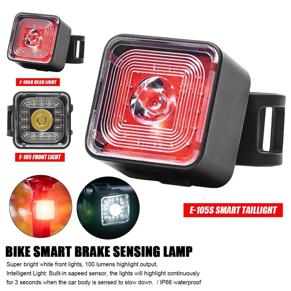 Sporting High Visibility Bike Lights Smart Brake Sensing Rear Lamp 5 Gears USB C - £23.76 GBP