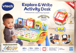 V Tech Explore &amp; Write Activity Desk (English Version) Distressed Box New - £48.71 GBP