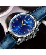Men New Quartz Watch Casual Work Leather Strap Band Analog Stainless Watch - $188.27 MXN