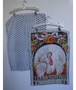 2 NEW John Derian Tea Towels Thanksgiving Fall Autumn Turkey Cotton Line... - £15.68 GBP
