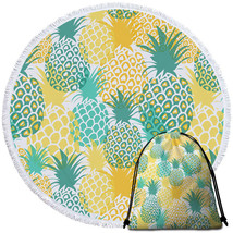 Green and Yellow Pineapples Round Beach Towel - $14.90+