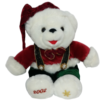 Dan Dee Snowflake Boy Teddy Bear 2002 Coat Suspenders Plush Stuffed Animal 14&quot; - £31.54 GBP
