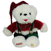 Dan Dee Snowflake Boy Teddy Bear 2002 Coat Suspenders Plush Stuffed Animal 14&quot; - £31.38 GBP