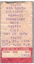 Blue Oyster Cult Ticket Stub October 30 1976 Memphis Tennessee - £27.23 GBP