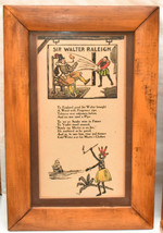 Antique 1910&#39;s RHYMES OF YE OLDE SIGN BOARDS Sir Walter Raleigh Frame &amp;B... - £70.00 GBP