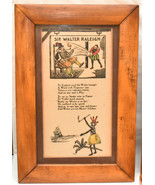 Antique 1910&#39;s RHYMES OF YE OLDE SIGN BOARDS Sir Walter Raleigh Frame &amp;B... - £71.14 GBP
