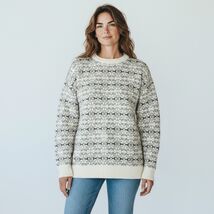 Vintage Alps Womens Medium Multicolor Wool Knit Pullover Sweater Snowflake Cream - $32.30
