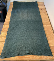 Vintage Faribo faribault woolen mills knit throw blanket size 60x56 green sf13 - £20.96 GBP