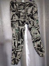 Xiong Tai Money Print Pants Elastic drawstring waist band skinny leg - $8.06