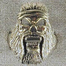 DELUXE SASQUATCH HEAD BAND SKULL SILVER BIKER RING BR133 mens RINGS jewe... - $230.01 MXN