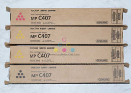 4 New OEM Ricoh MP C407 MYYK Print Cartridges 842207, 842209, 842210 - $222.75
