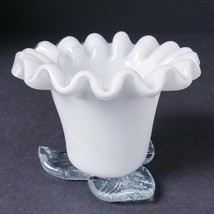 Hand-Blown Art Glass Flower Shaped 3&quot; x 3.75&quot; Tea Light Holder - £15.92 GBP