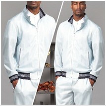 Men&#39;s Manzini Sky Blue | Navy Mesh Casual Tracksuits Outfits Sets NWT - $199.50