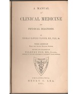RARE 1871 HC A Manual of Clinical Medicine and Physical Diagnosis by Tanner - $52.42