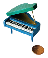 Miniature Dollhouse Children&#39;s Piano in Blue &amp; Green Vintage Made in Japan - £17.49 GBP