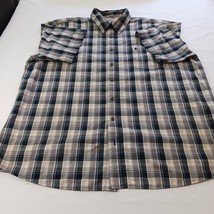 Carhartt 101294 078 Relaxed Fit Men's Cotton Gray & Blue Plaid Shirt Sz 3XL Tall image 10