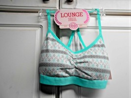 New SO Womens Sz S Lounge Bra Padded Green Gray White Ribbed Ret $20 - $14.85