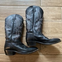 VGT Tony Lama Boots Mens 8.5 D Black Western Embroidered Cowboy VM2993 M... - $69.99