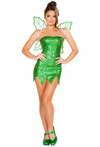 Roma Mischievous Fairy Green Sequin Mini Dress Tinkerbell Costume 4732 - $69.99