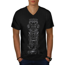 Spiritual Totem Fashion Shirt Bali Culture Men V-Neck T-shirt - £9.70 GBP