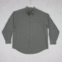 Van Husen Men&#39;s Button Up Shirt Size L 16 Green Plaid Wrinkle Free Broad... - £8.36 GBP