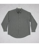 Van Husen Men&#39;s Button Up Shirt Size L 16 Green Plaid Wrinkle Free Broad... - £8.26 GBP