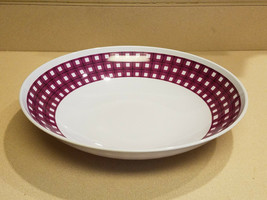 Michaels 13&quot; Plastic White &amp; Purple Checkered Design Serving Bowl (NEW) - £7.75 GBP