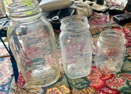 Vintage group of 3 Hazel Atlas Mason jars half gallon,quart,and pint - £43.90 GBP