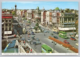 O’Connell Street Bridge Showing Nelson’s Pillar Dublin Ireland Vintage Postcard - £11.14 GBP