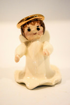 Porcelain Angel With Halo  Miniature Hand Made  Classic Figure - £7.03 GBP