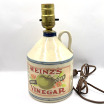 Heinz&#39;s Vinegar Jug Crock Lamp Artist Signed VTG Americana 1989 No Shade 10” - £68.30 GBP