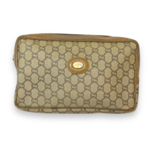 GUCCI Plus Vintage Clutch Bag Pouch GG Supreme Zip PVC Leather Authentic - $96.74