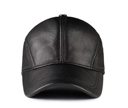  Men Women Top Quality Real Leather Baseball Hat Fashion New Style Soft Goatskin - £68.92 GBP
