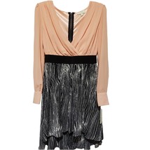 NEW Women&#39;s Peach Contrast Long Sleeve Dress Size M (6) - £16.91 GBP