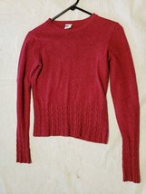 Tommy Hilfiger Jeans Red Maroon Round Neck Sweater Women&#39;s Long Sleeve Size L - £6.21 GBP