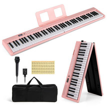 88 Key Foldable Electric Keyboard Piano with Wireless MIDI and Dual Speakers-Pin - $214.03 CAD