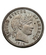 1914-D 10C Barber Dime Choice BU w/ Full Mint Luster and Excellent Eye A... - $149.47