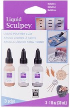 Sculpey Liquid Metallics 3/Pkg-Pearl, Silver, Gold - £14.46 GBP