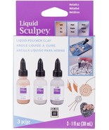 Sculpey Liquid Metallics 3/Pkg-Pearl, Silver, Gold - $349.53 MXN