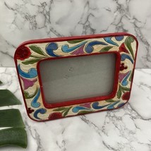 Disney Jim Shore Picture Frame Red Blue Floral Mickey Heads 4x6 inch - $22.76