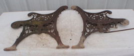 Vintage Pair of Cast Iron Bench Ends - 1 Broken Leg - $50.00