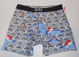 SAXX Volt Slim Fit Boxer Brief Mens Medium Underwear Sharks Santa Hats C... - £23.31 GBP